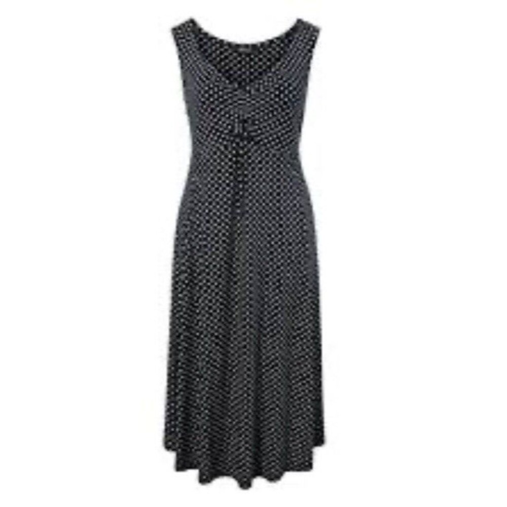 Ulla Popken New Navy Blue Polka Dot Sleeveless Tunic Dress Pockets 28/30 4X-5X